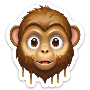 a wet monkey from head to toes sticker