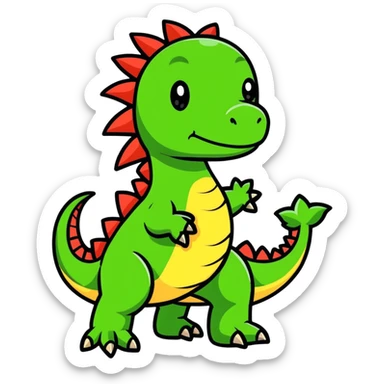 Dinosaur with black and red dreads  sticker