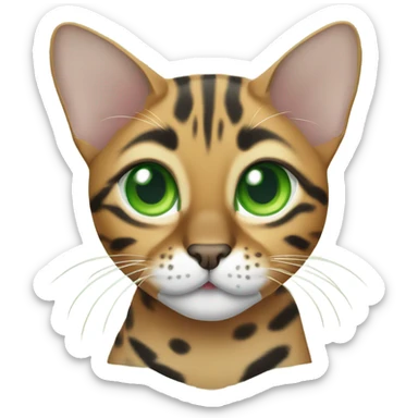 Bengal cat with green eyes sticker
