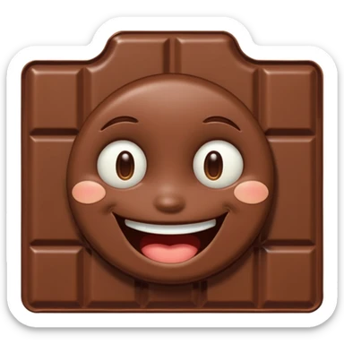  chocolate bar with a face sticker