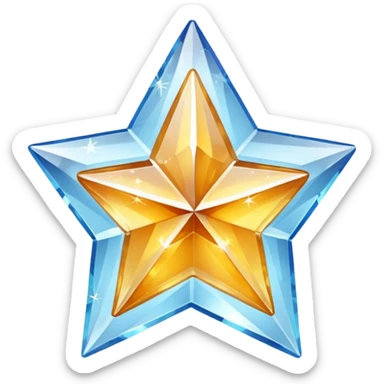 carved crystal star a shining "$" symbol sticker