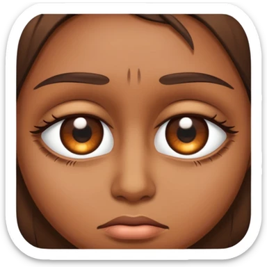 Make a depressed eyes with browns on top of an eye sticker