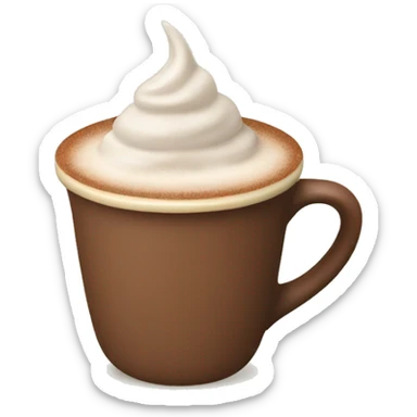 hot coco in a cream colored mug sticker