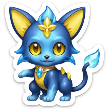 Elemental smooth astral shiny spritzly spritzee-sprigatito-Shinx-fusion (full body)  sticker