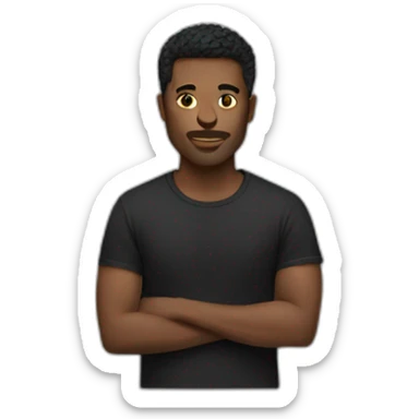 Black tshirt men sticker