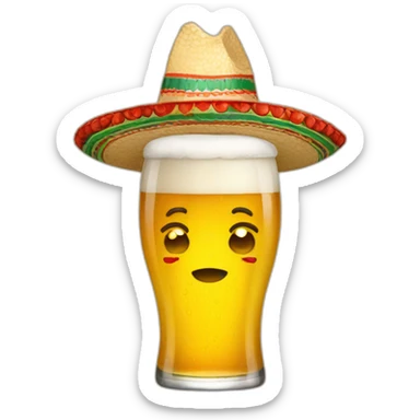 A beer wearing a mexican sombrero  sticker