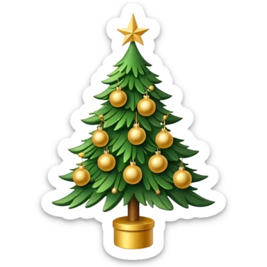Christmas tree with Gold decorations sticker