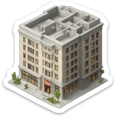 building model isometric san francisco sticker