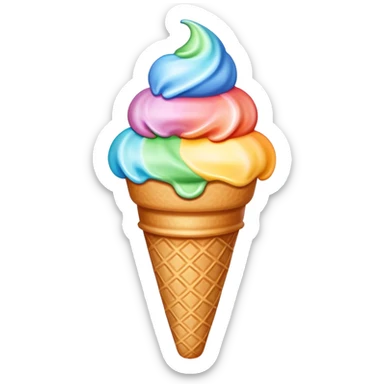 Ice cream cone with 10 scoops sticker