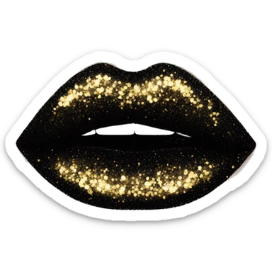 Black glittery lips sticker