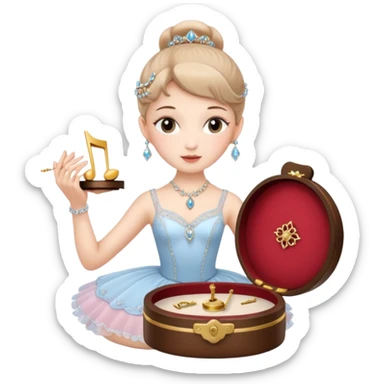Ballerina captions Jewelry Music Box sticker