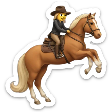 A Cat riding a horse sticker