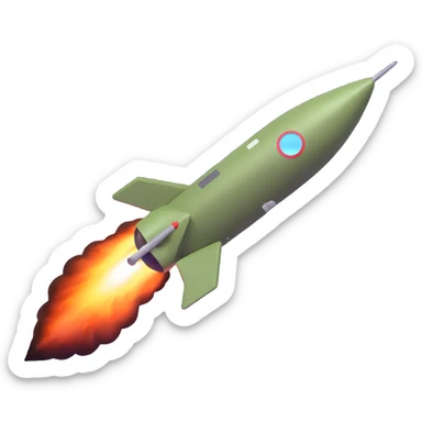 modern style military rocket sticker