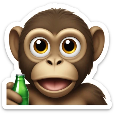 Beer and monkey sticker