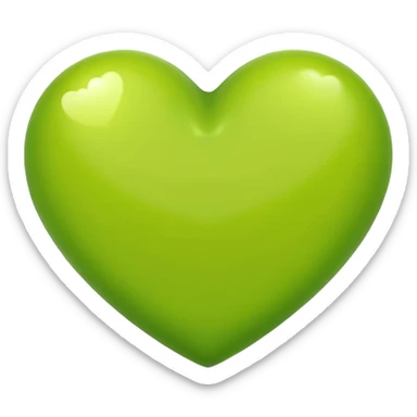 lime green heart sticker