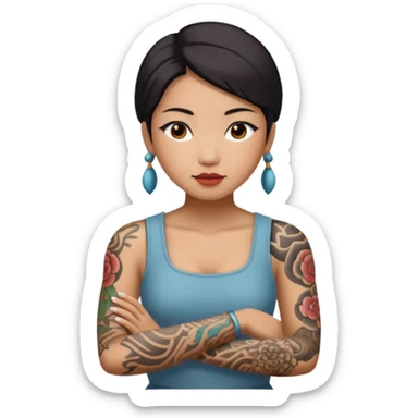 ancient chinese woman with tatooed sticker