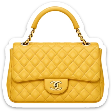 chanel butter yellow bag with gold hardware sticker
