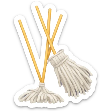 mop and glove crossed sticker