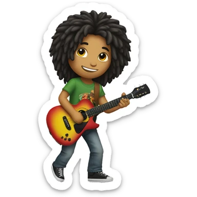 body Bob marley kid with guitar sticker