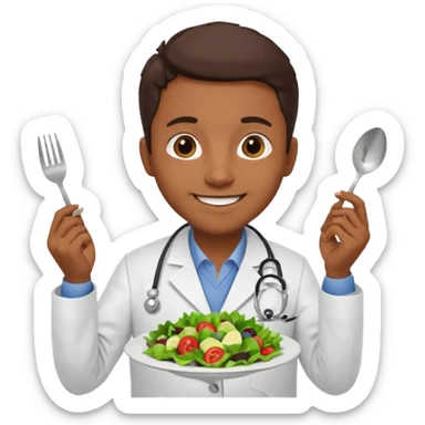 Doctor eating in restaurant full body sticker