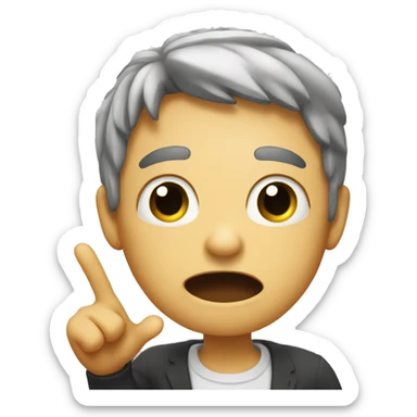 Confused face flipping off screen sticker