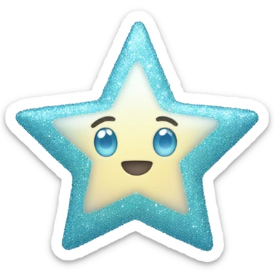Pastel blue star sparkle sticker