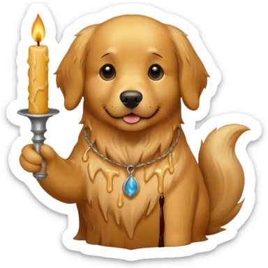 candle-holding dog sticker