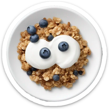 plate with yogurt granola and blueberries sticker