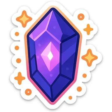 magical purple crystal glowing sticker