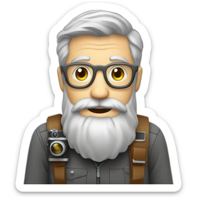 photographer camera old grey hair beard nature sticker