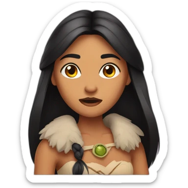 Pocahontas, scary, Halloween sticker