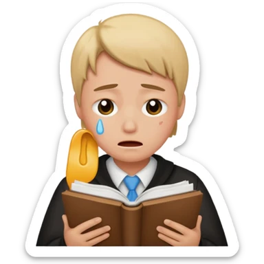 Prepare for the exam and crying  sticker