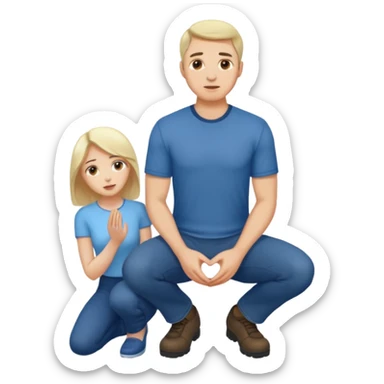 Man standing. Woman kneeling sticker