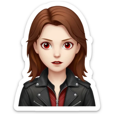Vampire Hunter with brown long hair, red eyes sticker