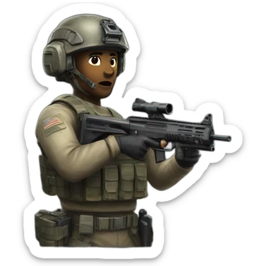 Call of duty operator with gun sticker