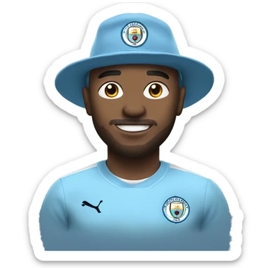 Man city fan in a hat sticker
