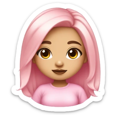 Chibi girl in pink, cute, chubby cheeks that loves fashion and everything nice that can be use as a logo sticker