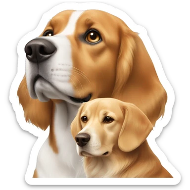 A Beagle and a golden retriever  sticker