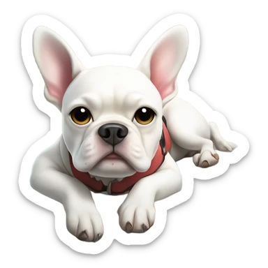 White French bull dog on a surfboard  sticker