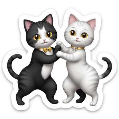 cat couple dancing tango sticker