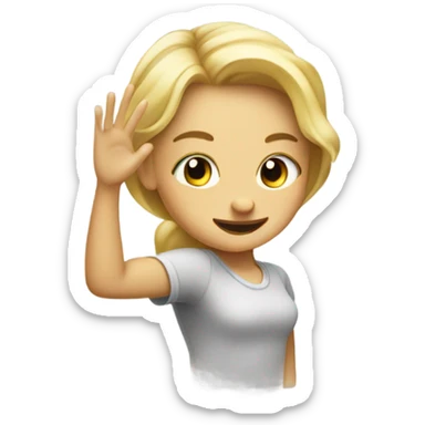 dabbing blonde girl emoji  sticker