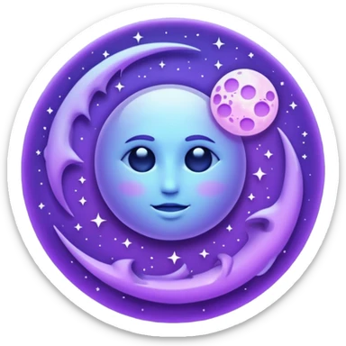 lunar cycles purple sticker