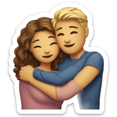 Hugging couple sticker