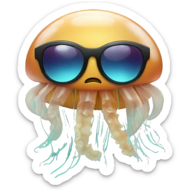 Jellyfish with sunglasses sticker