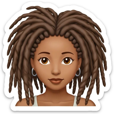 Black woman with locs love sticker