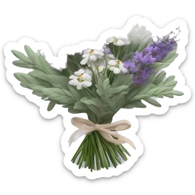 Lavender sage and baby’s breath bouquet  sticker