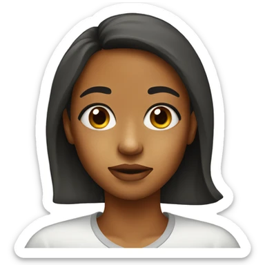 Girl with acne sticker