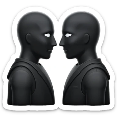two faceless silohuettes speaking sticker