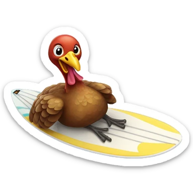 Turkey on a surfboard sticker