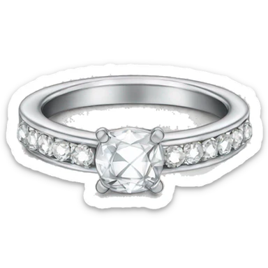diamond ring with silver band sticker